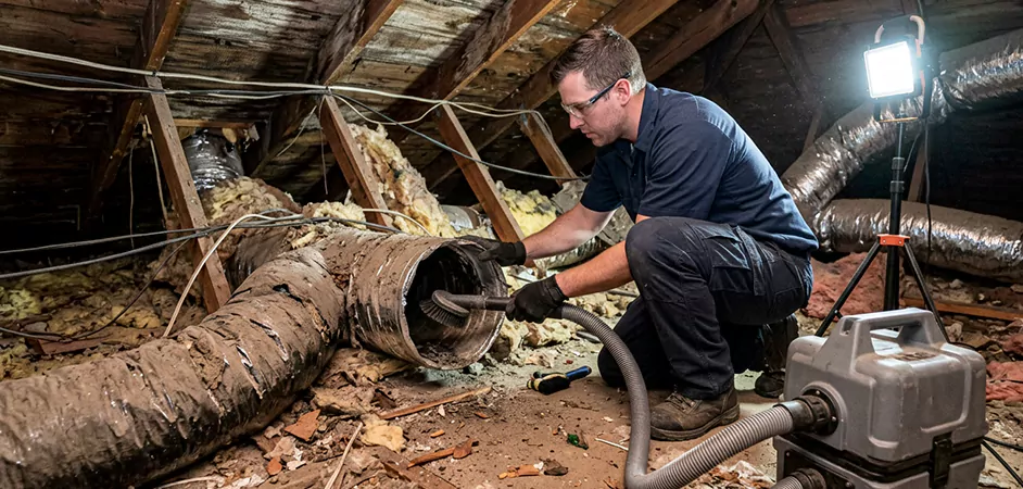Storm-Damaged Attic Duct Cleaning in Havre de Grace
