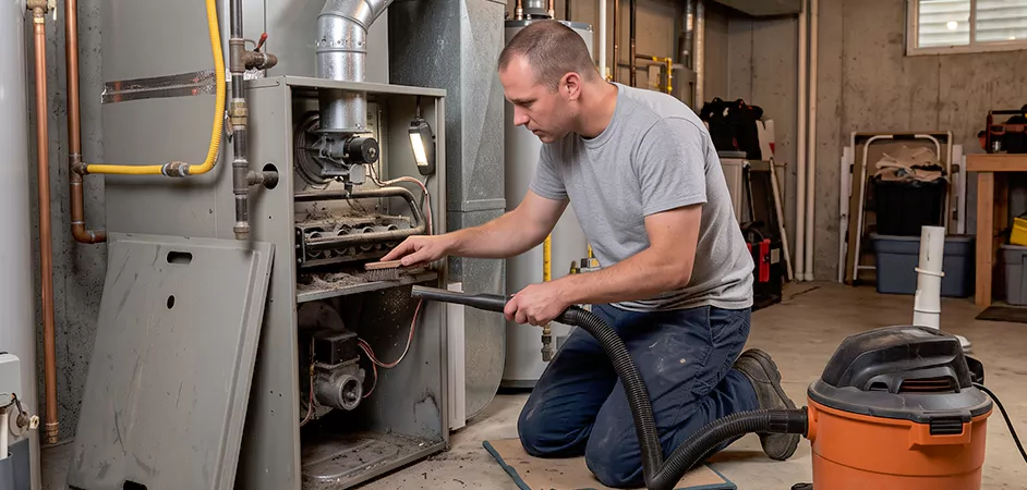 Burner and Heater Compartment Lint Removal in Havre de Grace